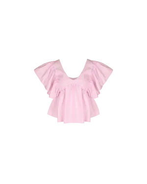 NONI RUFFLE TOP LILAC CANDY STRIPE