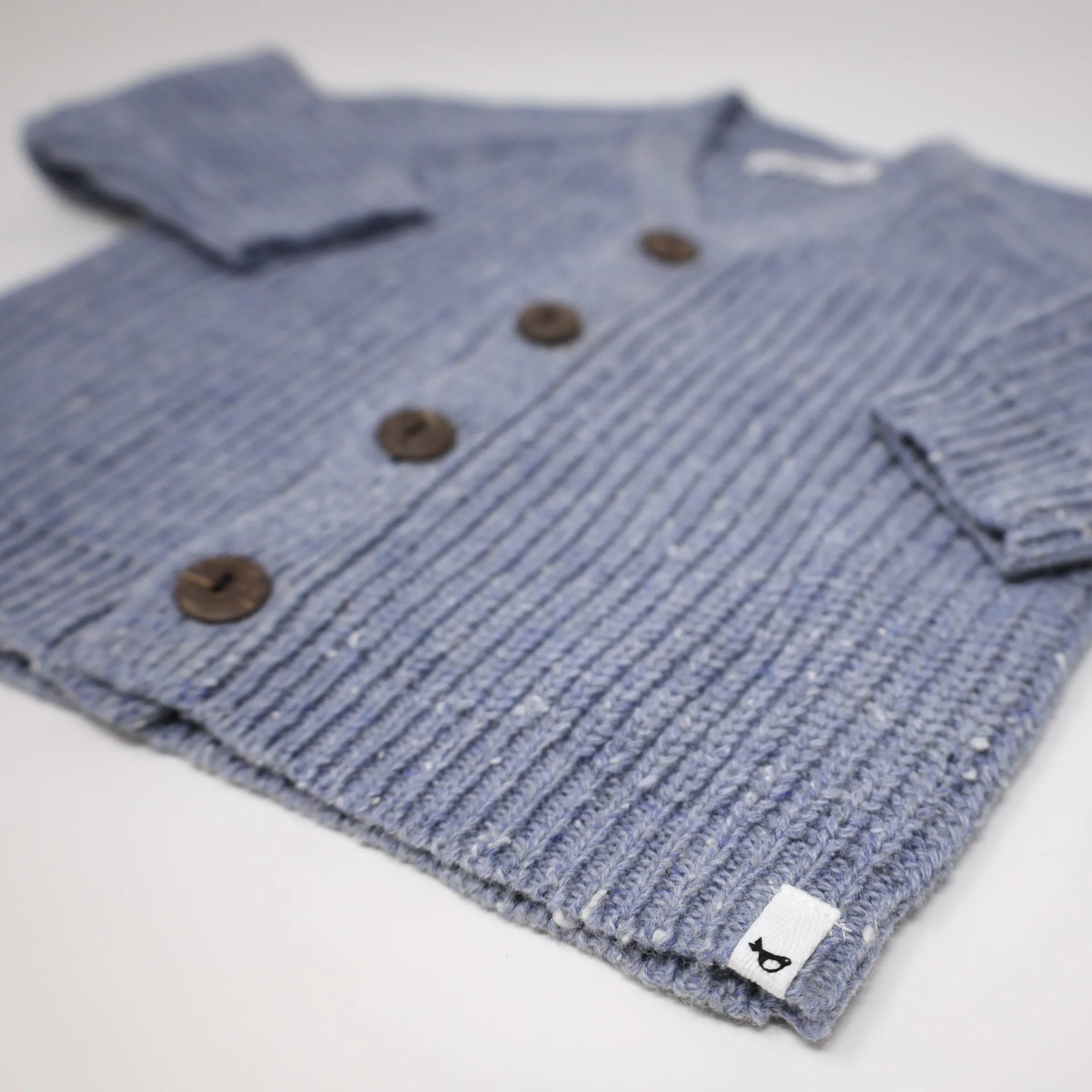 oh baby! Grandpa Knitted Cardigan - Fog Confetti