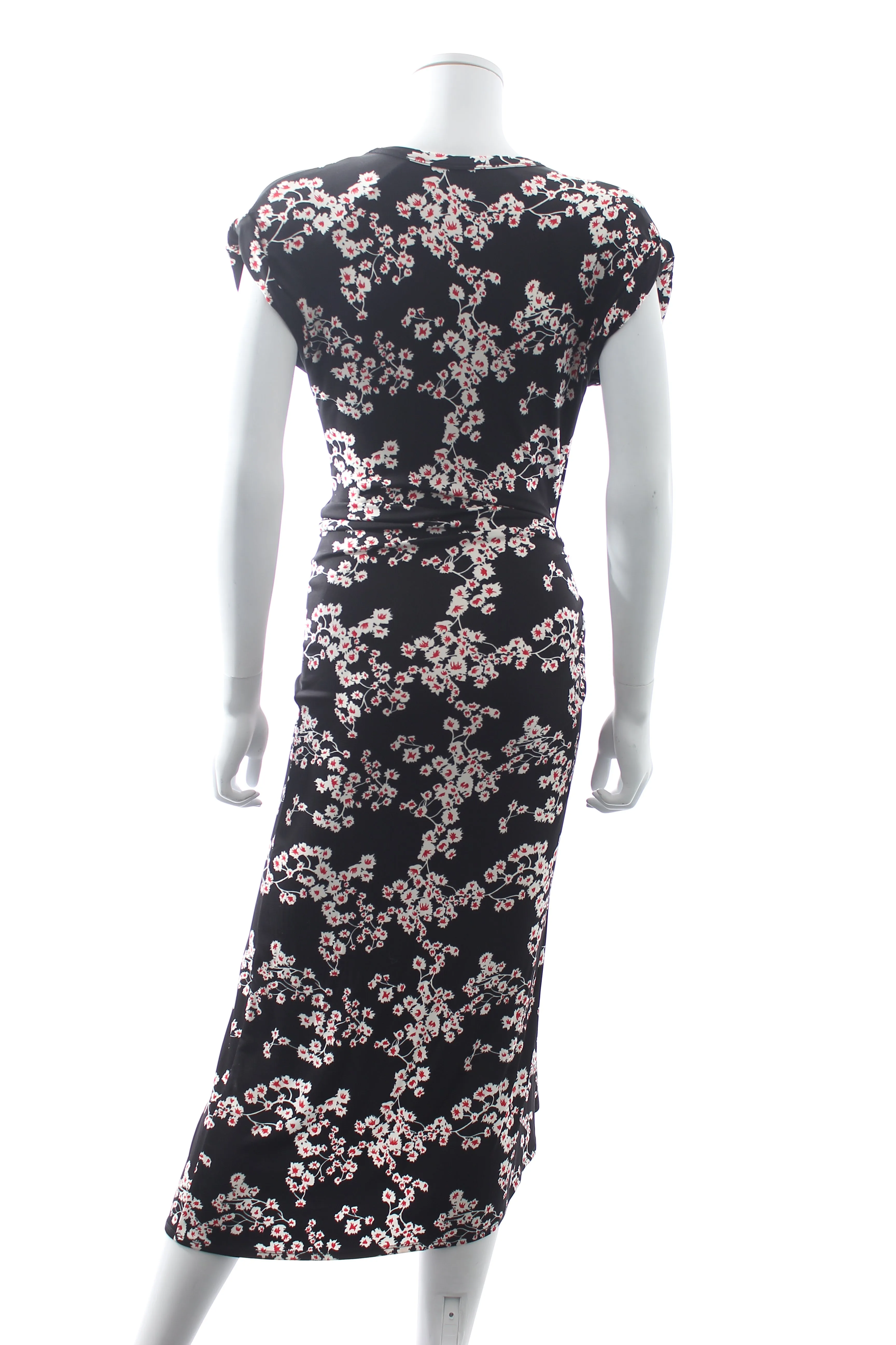 Paco Rabanne Floral Printed Draped Jersey Midi Dress
