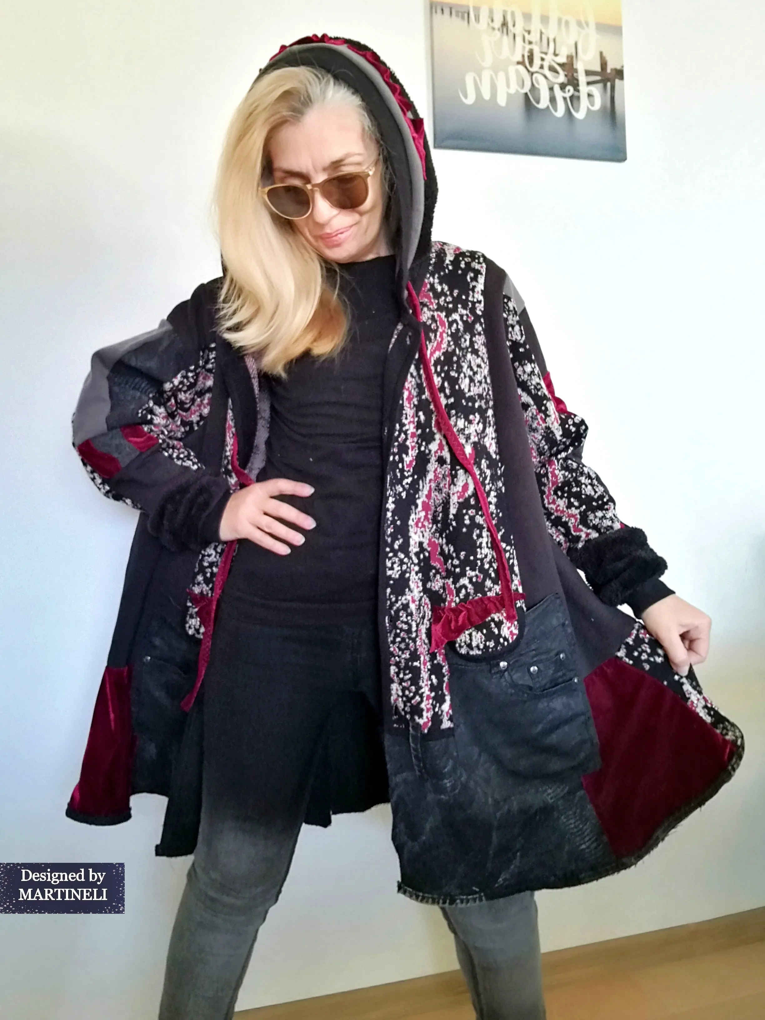 Plus Size Hooded Cardigan Jacket 3XL Loose Hoodie Dress