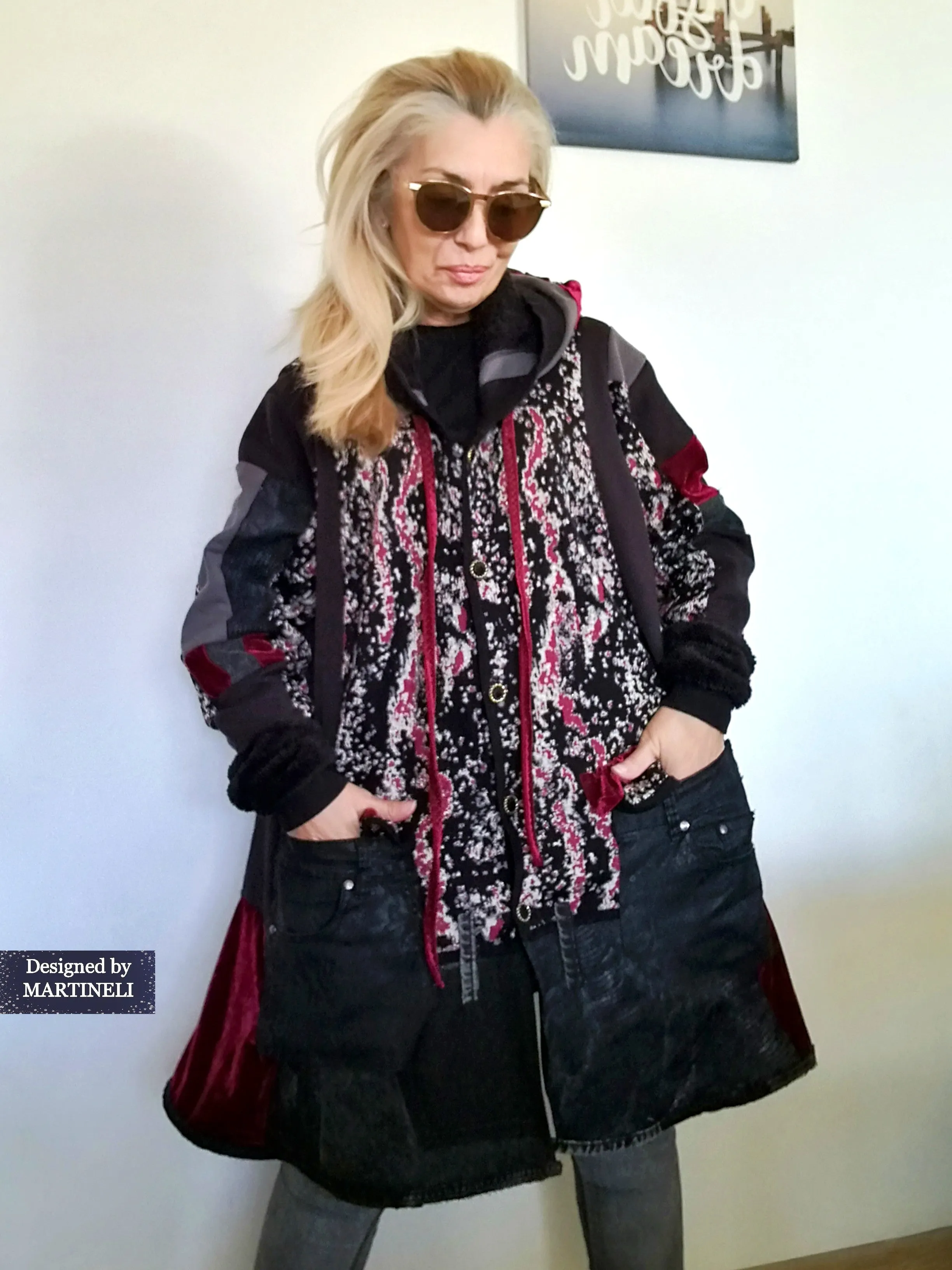 Plus Size Hooded Cardigan Jacket 3XL Loose Hoodie Dress