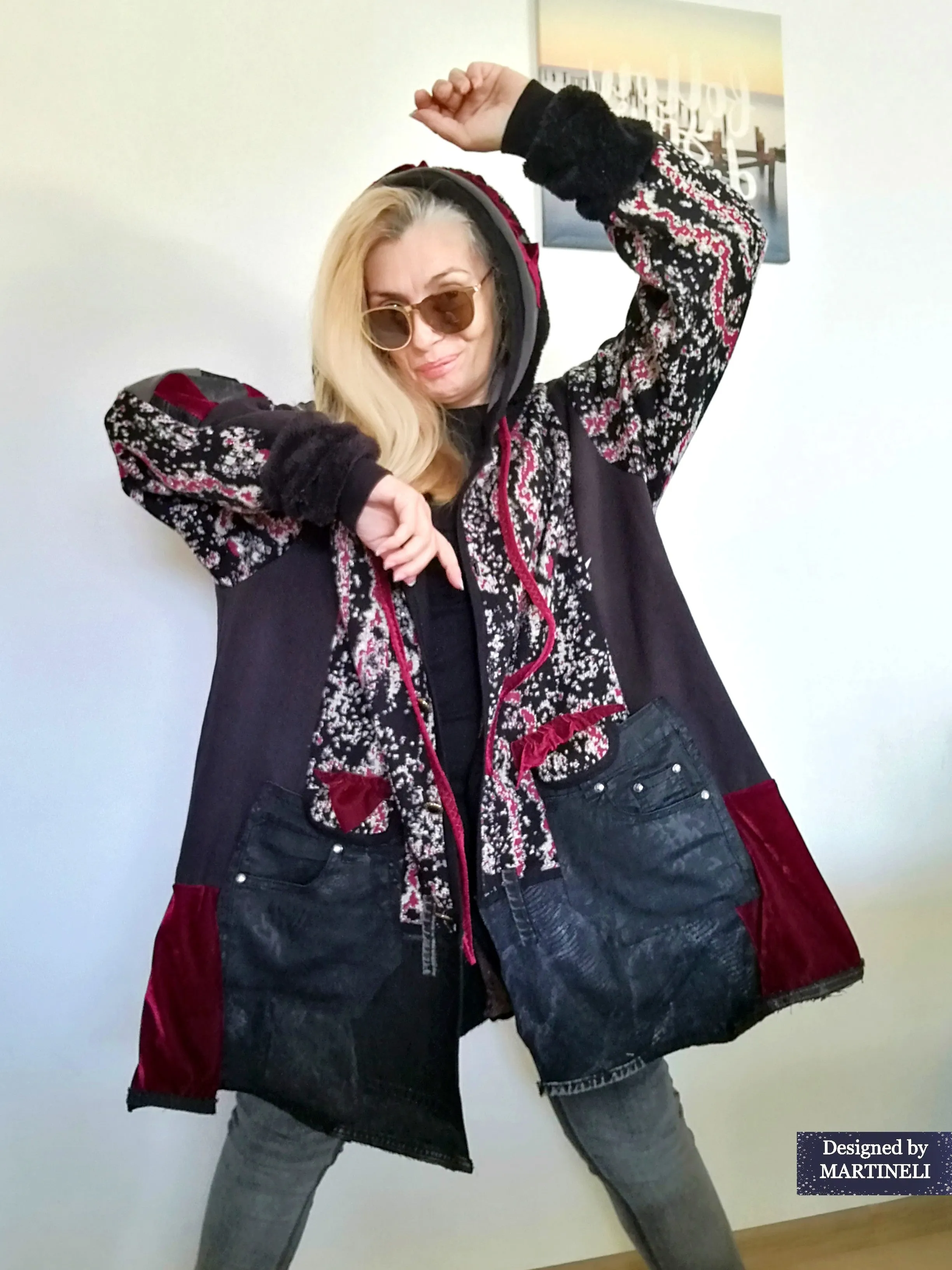 Plus Size Hooded Cardigan Jacket 3XL Loose Hoodie Dress