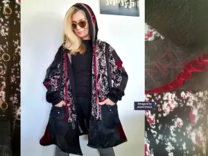 Plus Size Hooded Cardigan Jacket 3XL Loose Hoodie Dress