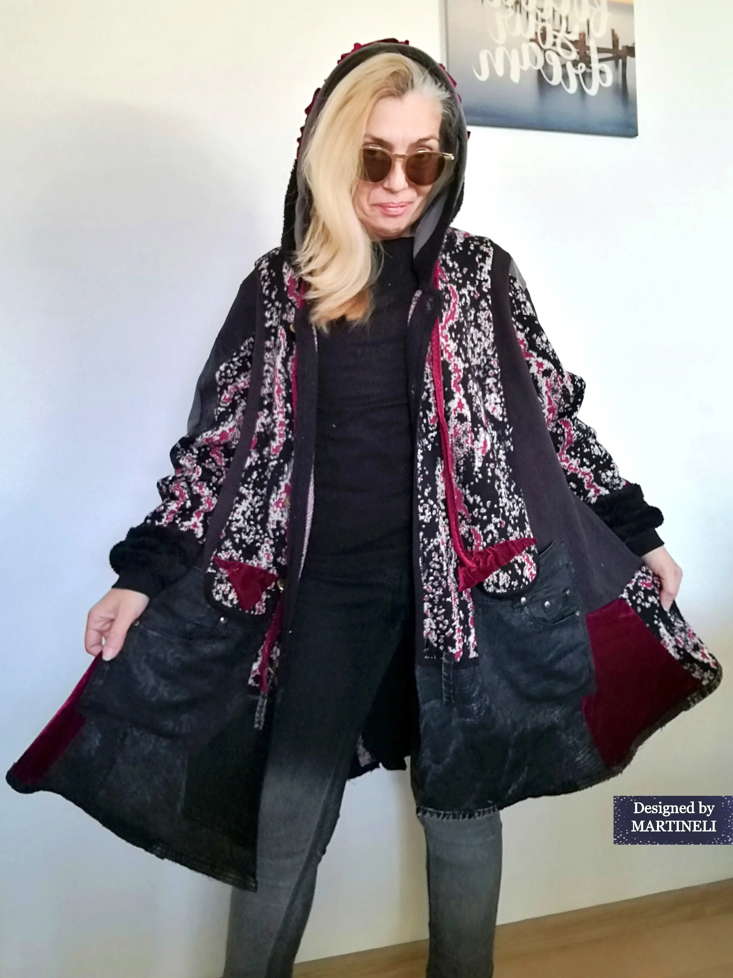 Plus Size Hooded Cardigan Jacket 3XL Loose Hoodie Dress