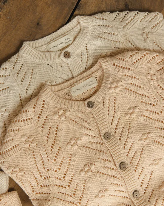 Quincy Mae Knit Cardigan - Shell