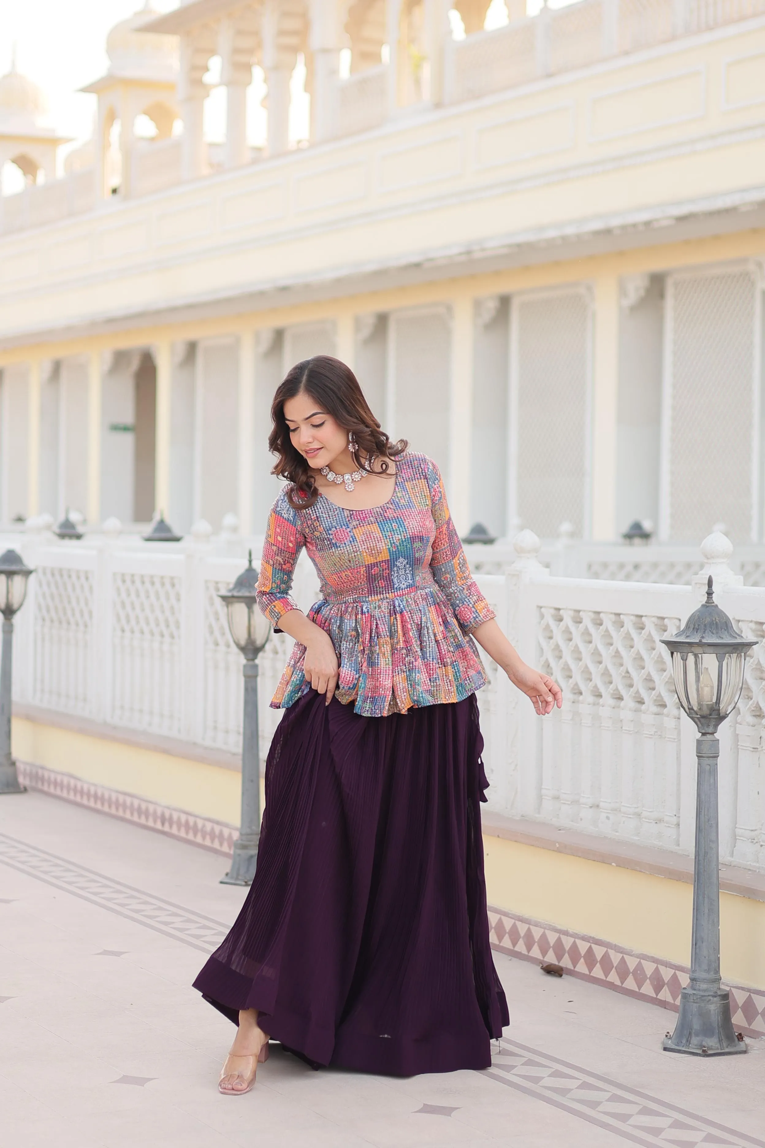 Rich Sequins Floral Co-ord Set