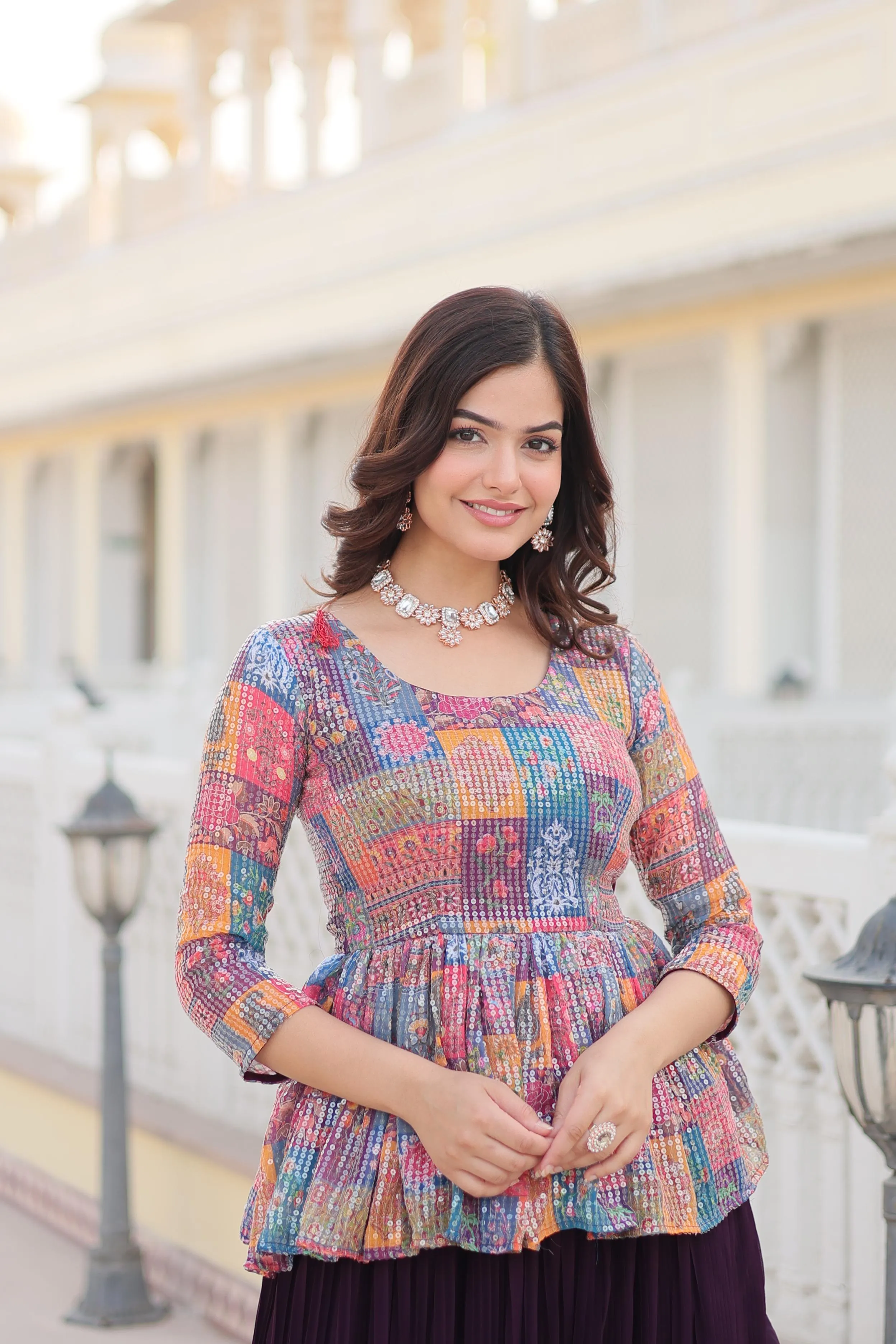 Rich Sequins Floral Co-ord Set