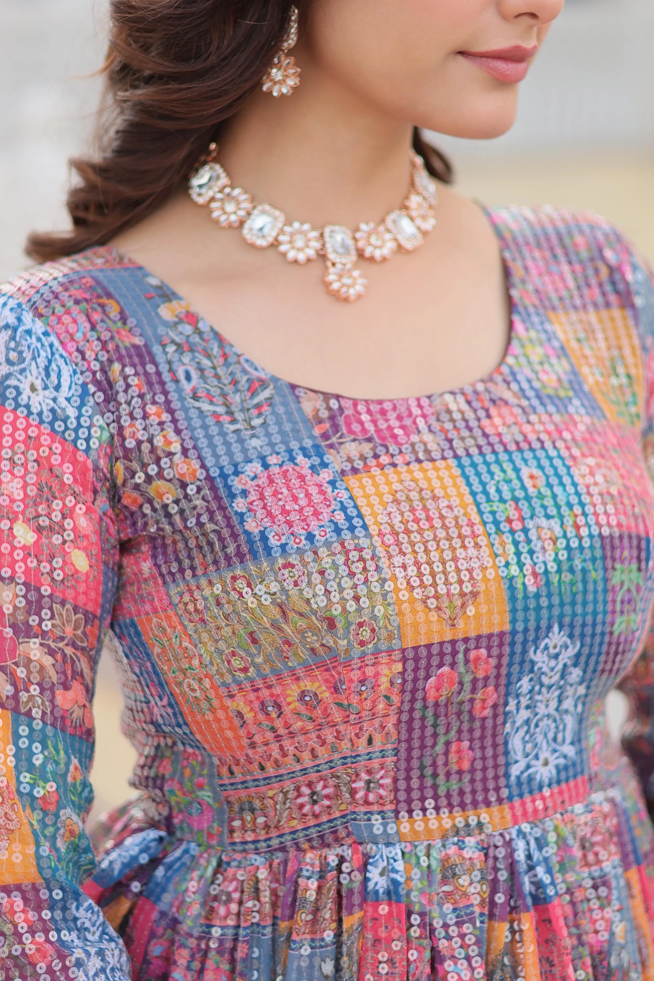 Rich Sequins Floral Co-ord Set