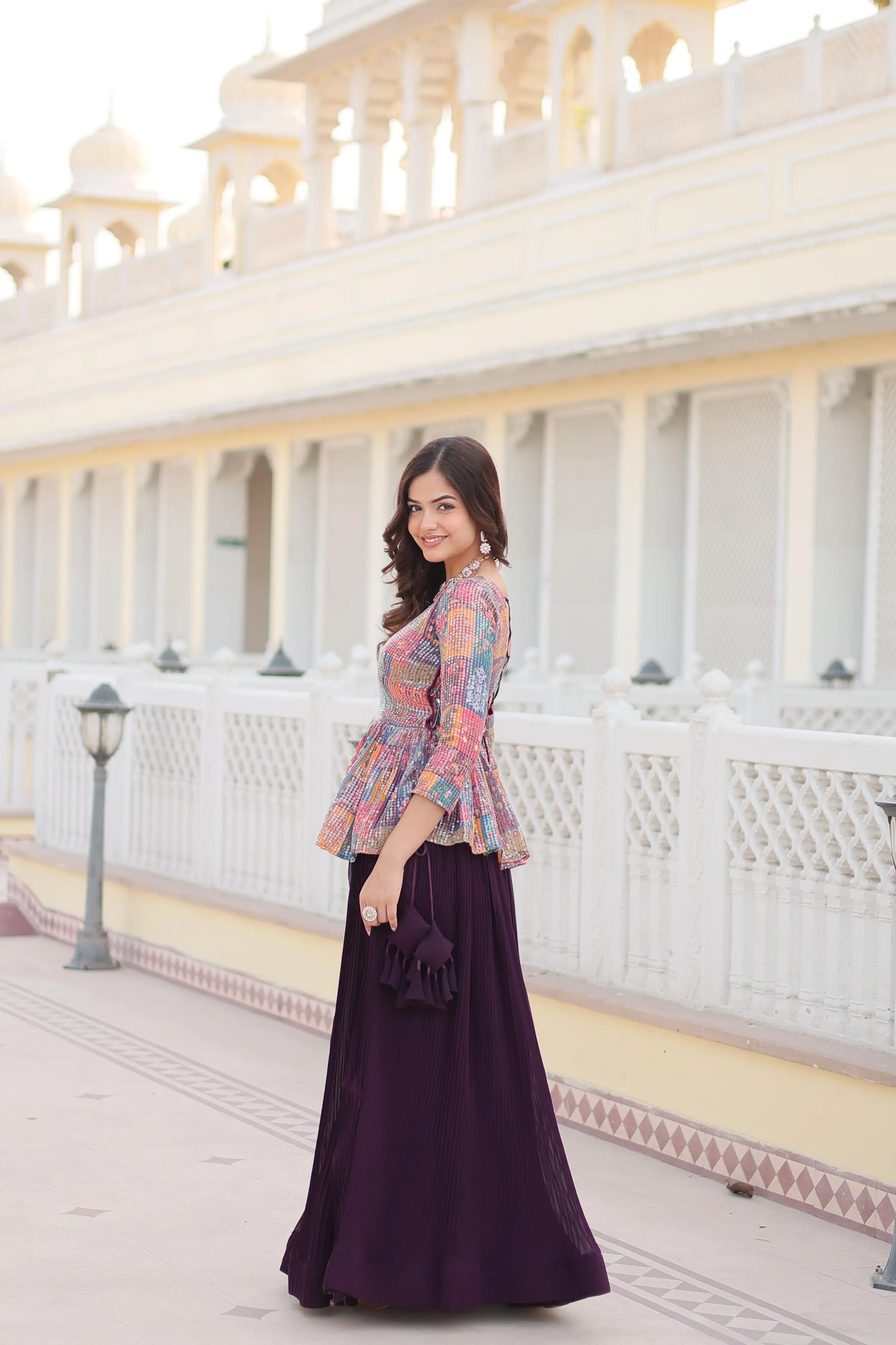 Rich Sequins Floral Co-ord Set