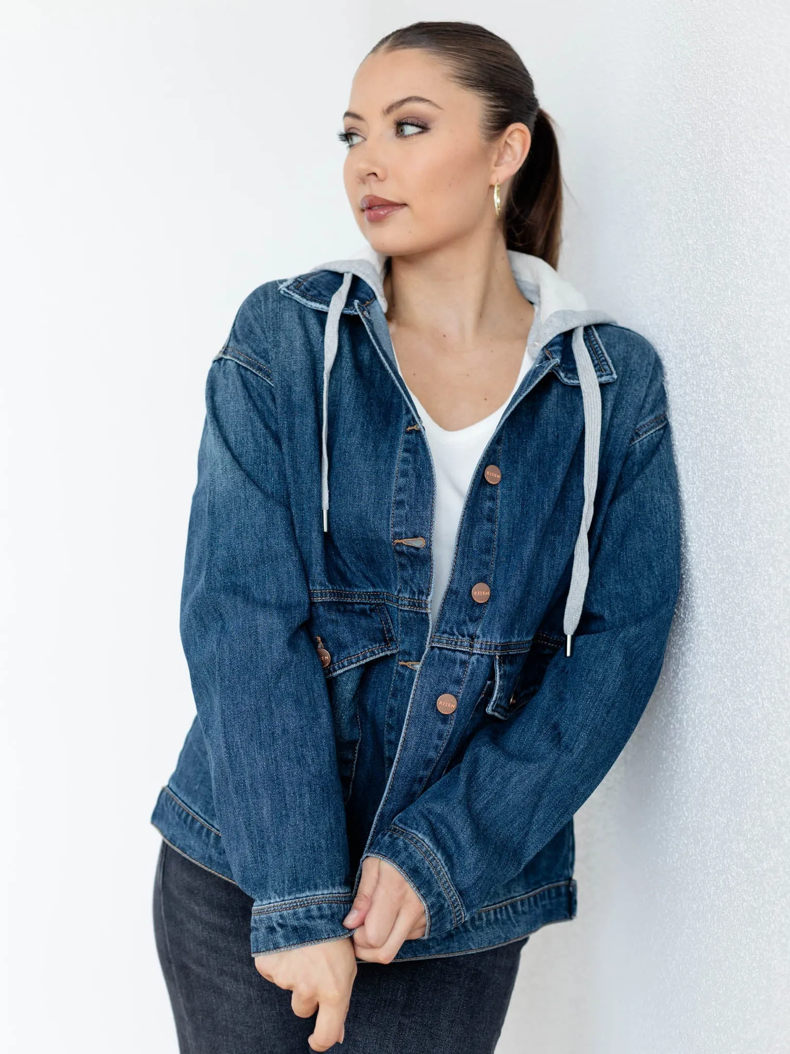 RISEN Oversized Hoodie Front Pocket Jacket