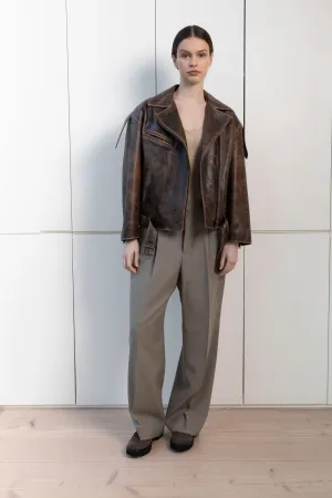 Samantha Leather Biker Jacket