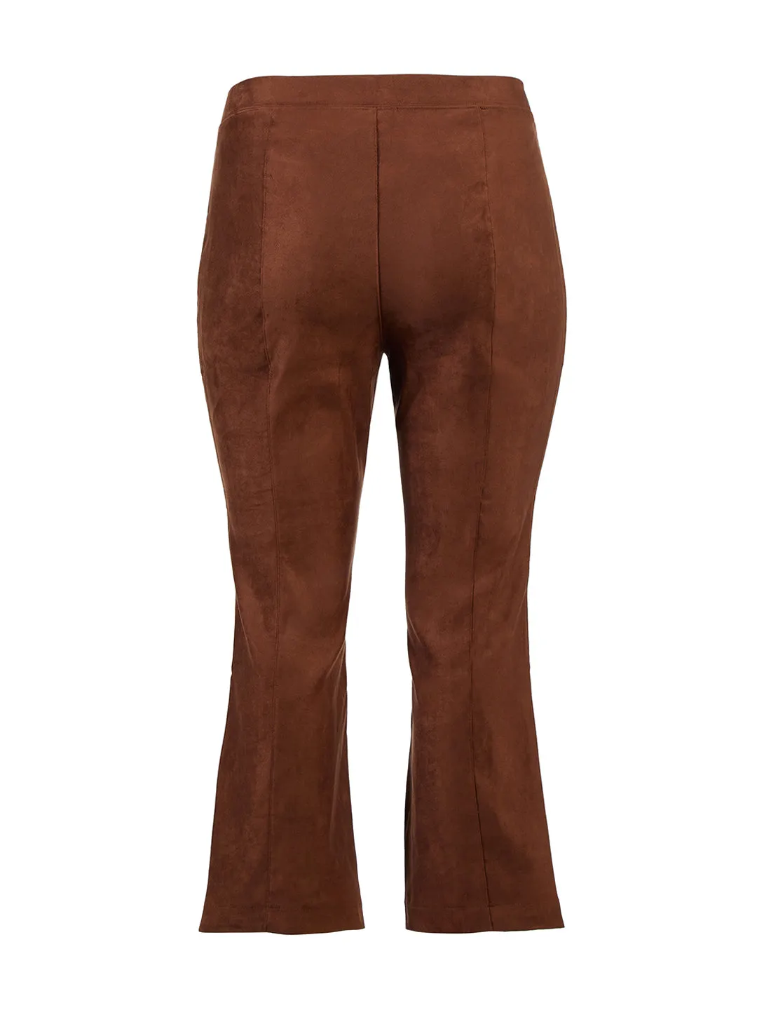 Suede Pull-On Slim Bootcut Pants