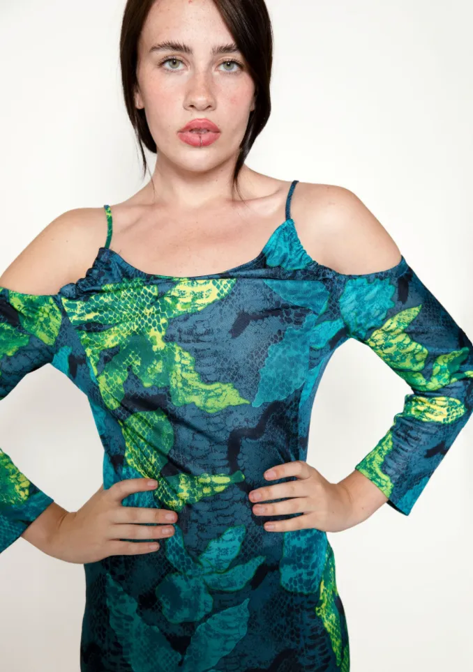 Versace Jeans Snakeskin Jersey Dress