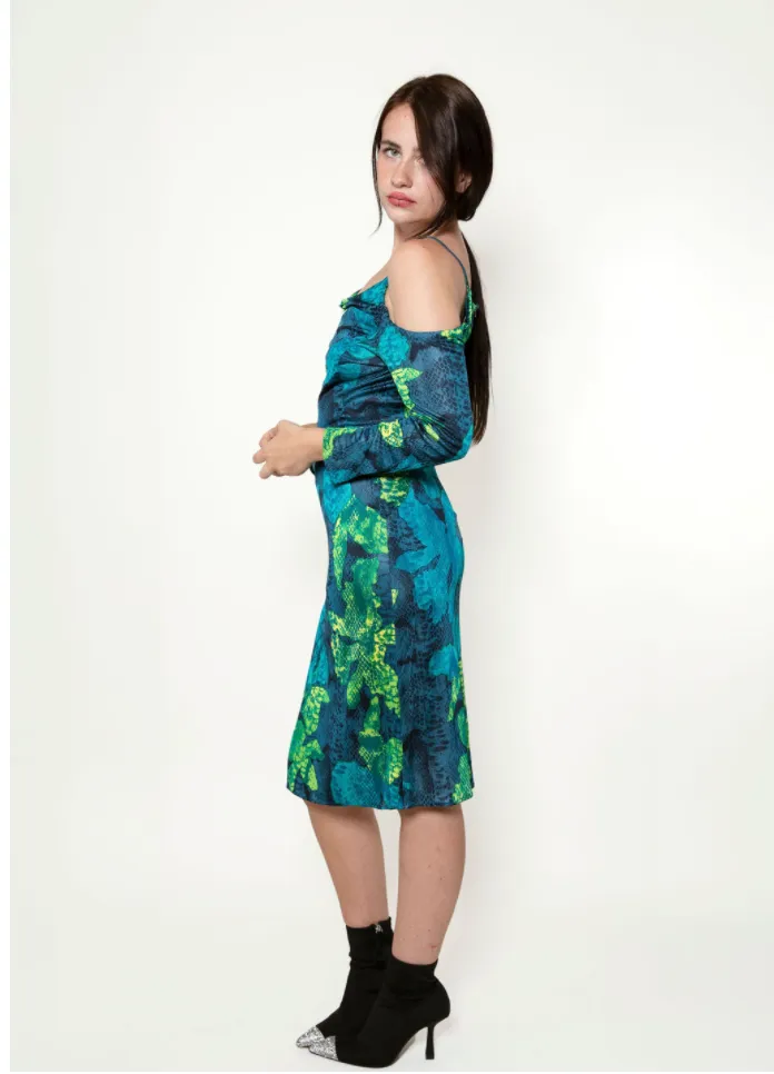 Versace Jeans Snakeskin Jersey Dress