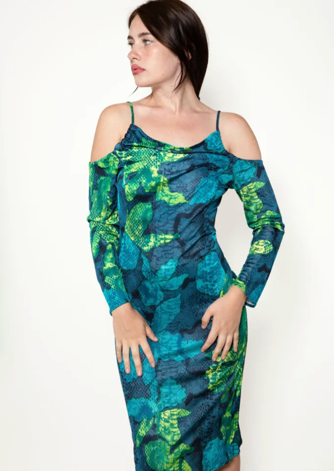 Versace Jeans Snakeskin Jersey Dress