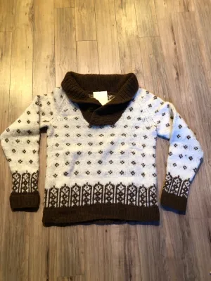 Vintage Hand-Knit Cowl Neck Pullover