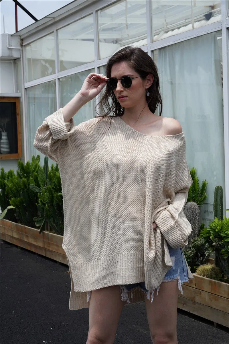 Waffle Knit Oversized Tunic Long Sleeve
