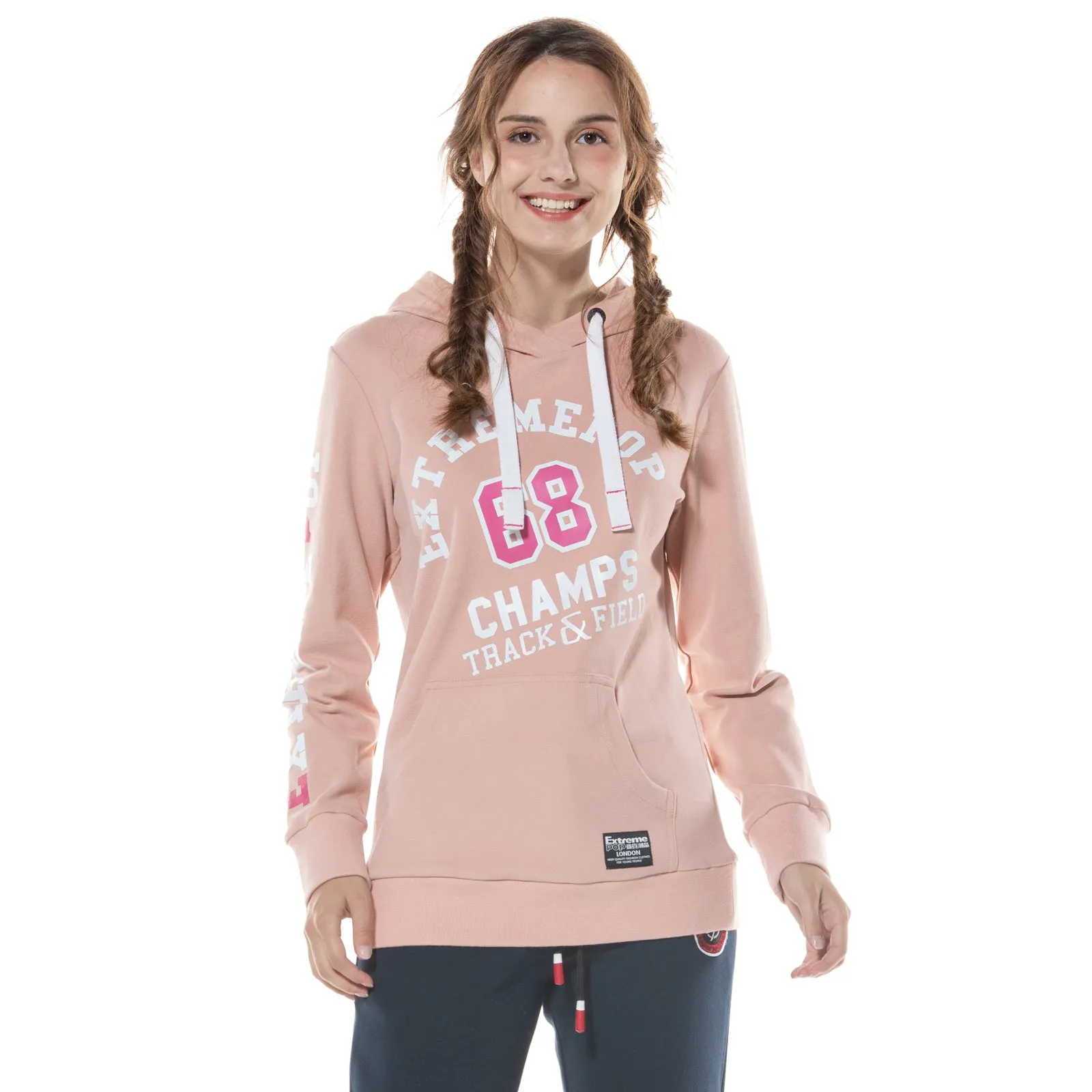 Women's Hoodie CHAMPS Sweatshirt S M L XL Navy Grey Pink