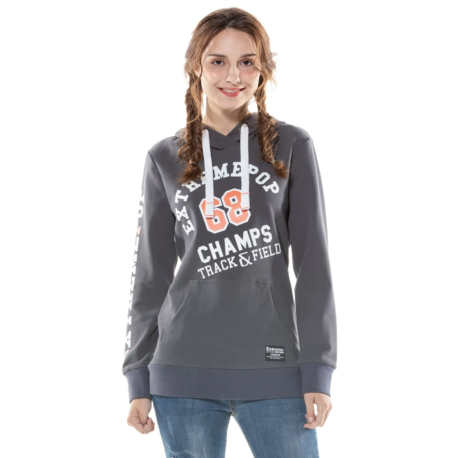 Women's Hoodie CHAMPS Sweatshirt S M L XL Navy Grey Pink